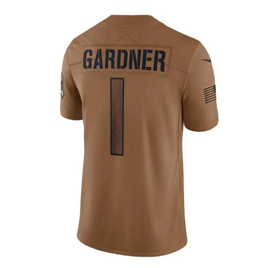 NY.Jets #1 Ahmad Sauce Gardner Brown 2023 Salute To Service Limited Player Jersey Stitched American Football Jerseys