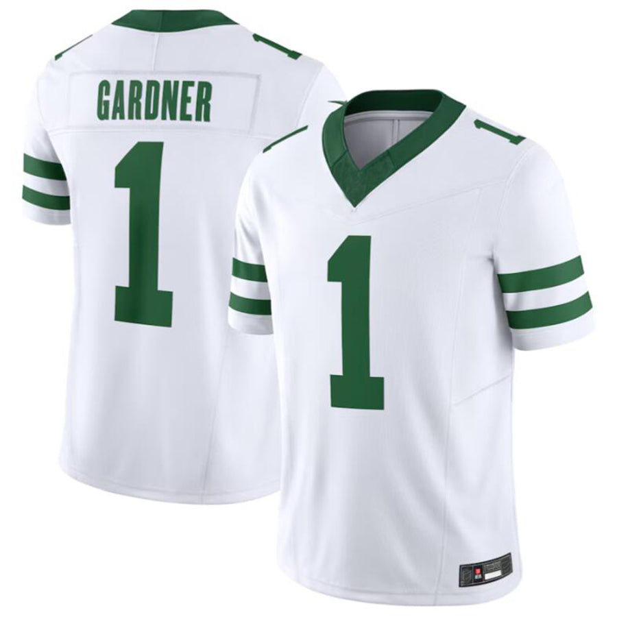 NY.Jets #1 Ahmad Sauce Gardner Legacy White Alternate Vapor F.U.S.E. Limited Jersey Game Jersey