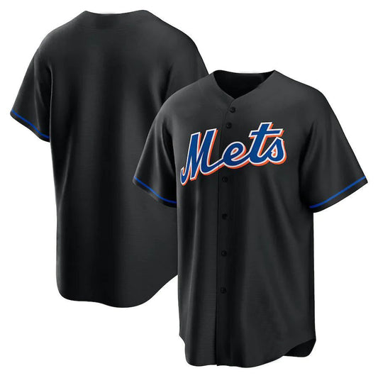 Custom New York Mets Black 2022 Alternate Replica Team Jersey Baseball Jerseys