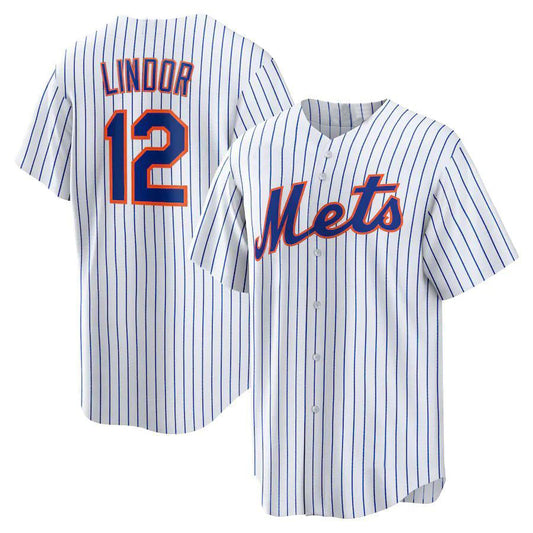 New York Mets #12 Francisco Lindor White Home Replica Player Jersey Baseball Jerseys