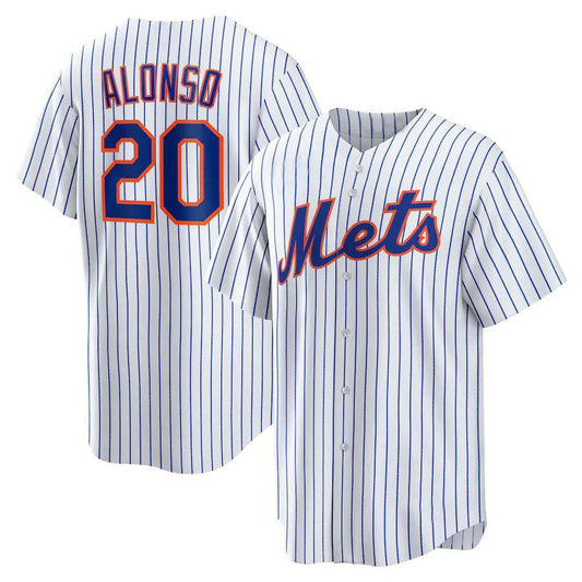 New York Mets #20 Pete Alonso White Home Replica Player Name Jersey Baseball Jerseys