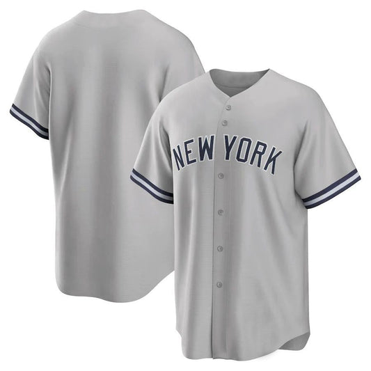 Custom New York Yankees Gray Road Replica Team Jersey Baseball Jerseys