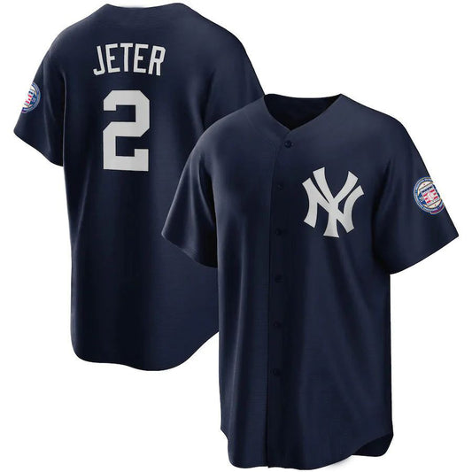New York Yankees #2 Derek Jeter Navy 2020 Hall of Fame Induction Alternate Replica Player Name Jersey Baseball Jerseys