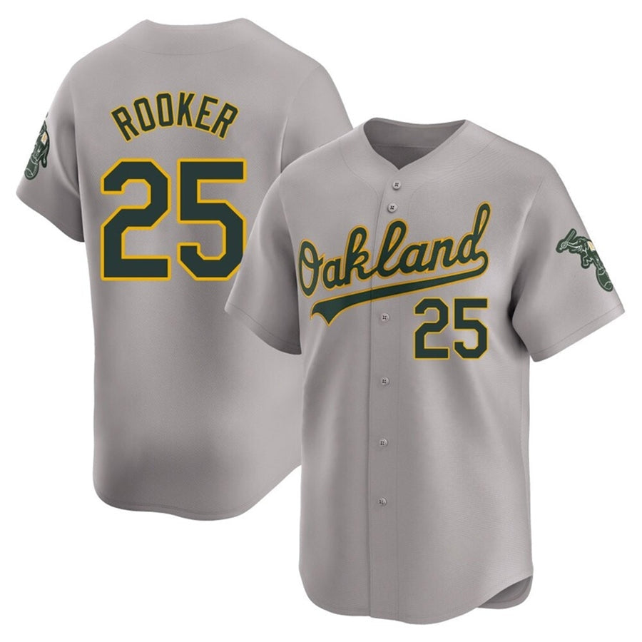 O.Athletics #25 Brent Rooker Player Kelly Grey Home Limited Baseball Jerseys