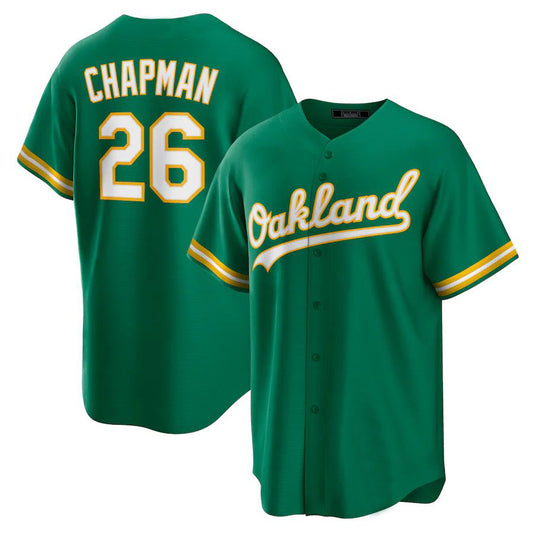 Oakland Athletics #26 Matt Chapman Kelly Green Alternate Replica Player Name Jersey