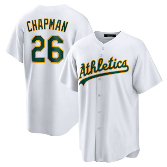 Oakland Athletics #26 Matt Chapman White Home Replica Player Name Jersey