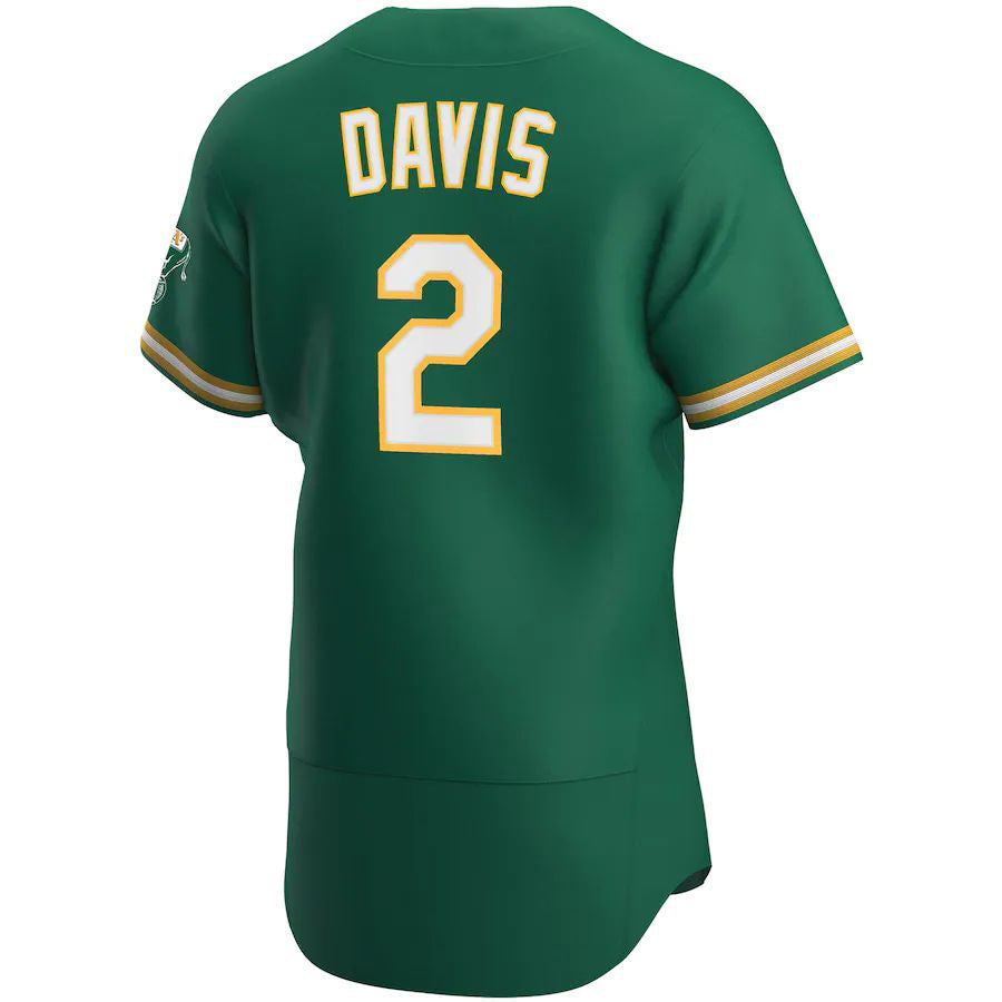 Oakland Athletics #2 Khris Davis Kelly Green Alternate Authentic Player Jersey