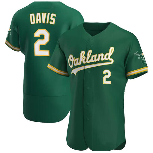 Oakland Athletics #2 Khris Davis Kelly Green Alternate Authentic Player Jersey