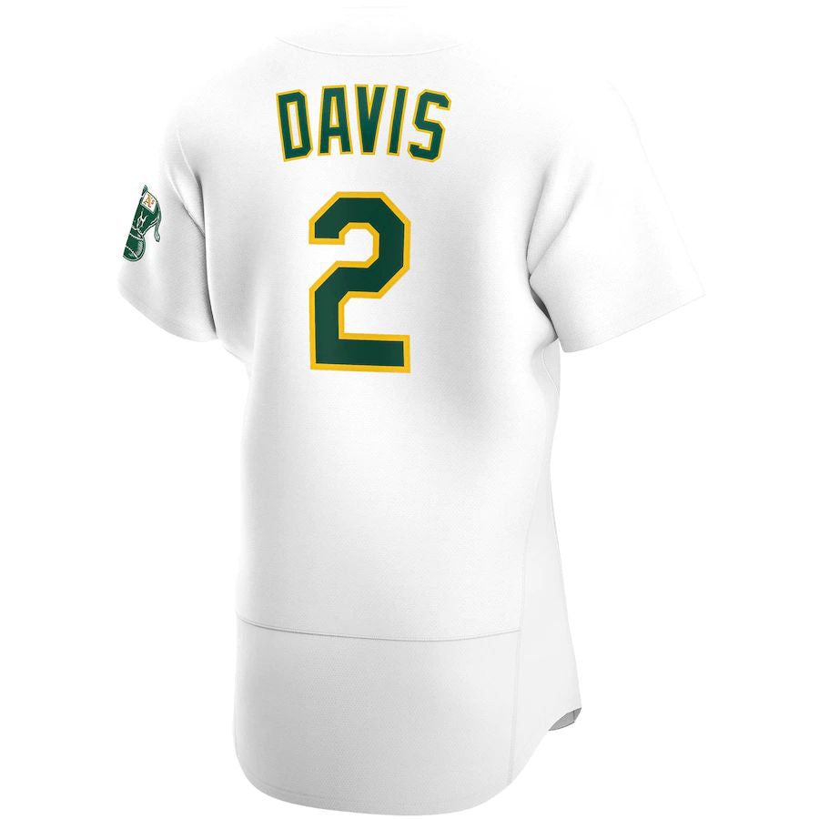 Oakland Athletics #2 Khris Davis White Home Authentic Player Baseball Jersey