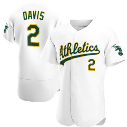Oakland Athletics #2 Khris Davis White Home Authentic Player Baseball Jersey
