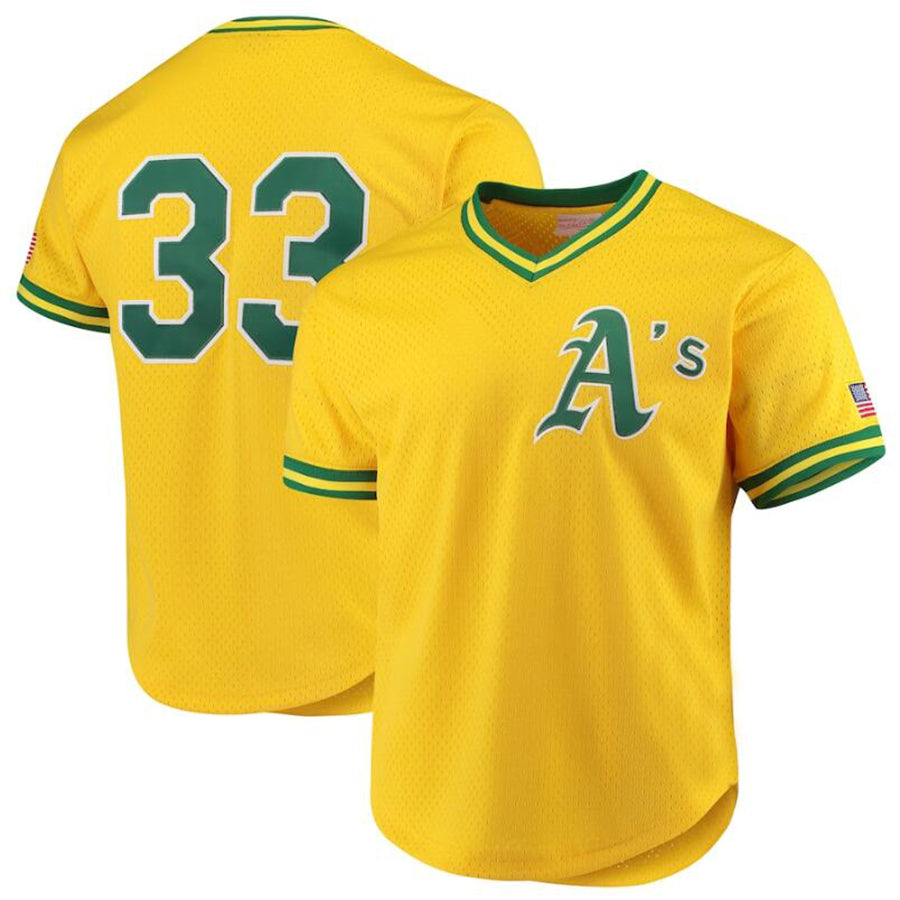 Oakland Athletics #33 Jose Canseco Gold Cooperstown Collection Mesh Batting Player Practice Jersey