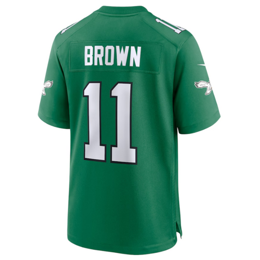 P.Eagles #11 A.J. Brown Green Alternate Game Player Jersey Stitched American Football Jerseys