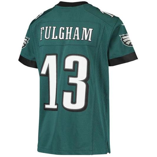P.Eagles #13 Travis Fulgham Midnight Green Player Game Jersey Stitched American Football Jerseys