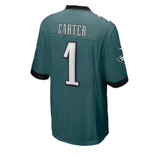 P.Eagles #1 Jalen Carter 2023 Draft First Round Pick Player Game Jersey - Midnight Green Stitched American Football Jerseys