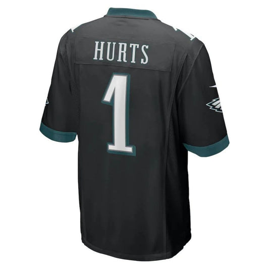 P.Eagles #1 Jalen Hurts Black Player Game Jersey Stitched American Football Jerseys