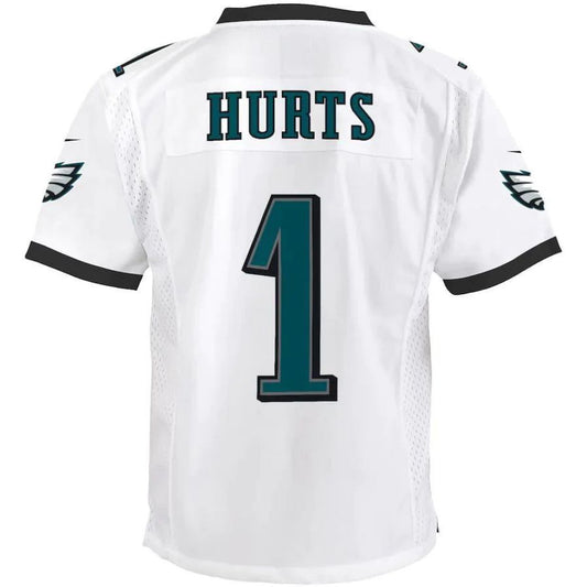 P.Eagles #1 Jalen Hurts White Player Game Jersey Stitched American Football Jerseys
