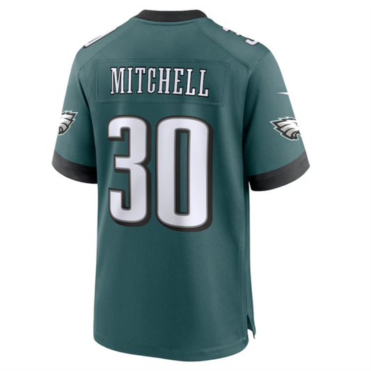 P.Eagles #30 Quinyon Mitchell Midnight Green 2024 Draft First Round Pick Player Game Football Jerseys