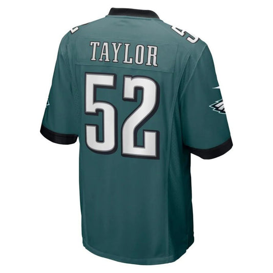 P.Eagles #52 Davion Taylor Midnight Green Player Game Jersey Stitched American Football Jerseys