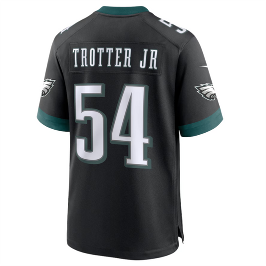 P.Eagles #54 Jeremiah Trotter Jr. Black Alternate 2024 Draft Game Jersey Stitched American Football Jerseys