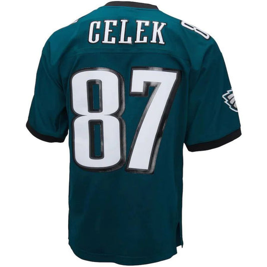 P.Eagles #87 Brent Celek Mitchell & Ness Midnight Green 2009 Legacy Replica Player Jersey Stitched American Football Jerseys
