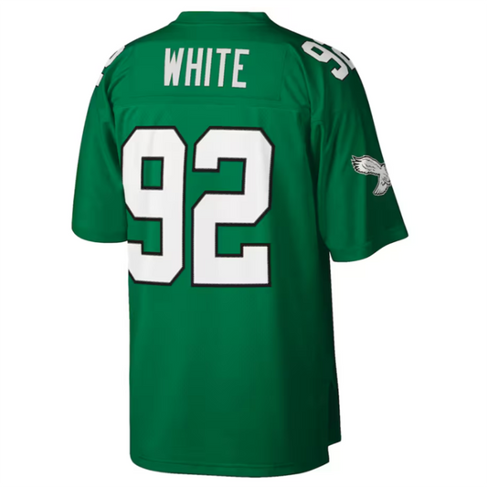 P.Eagles #92 Reggie White Green Big & Tall 1990 Retired Player Replica Jersey Stitched American Football Jerseys