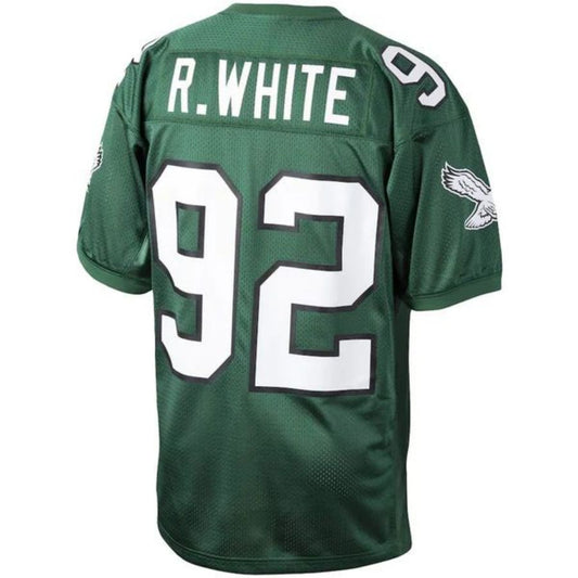 P.Eagles #92 Reggie White Kelly Green 1992 Authentic Throwback Retired Player Jersey Stitched American Football Jerseys