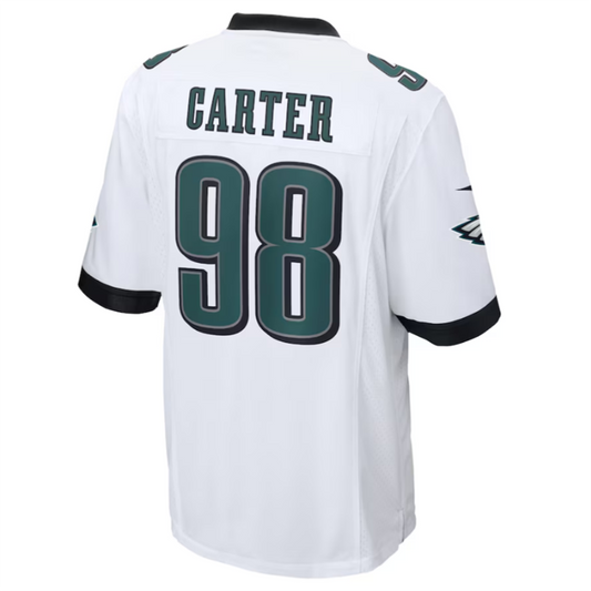 P.Eagles #98 Jalen Carter White Game Jersey Stitched American Football Jerseys