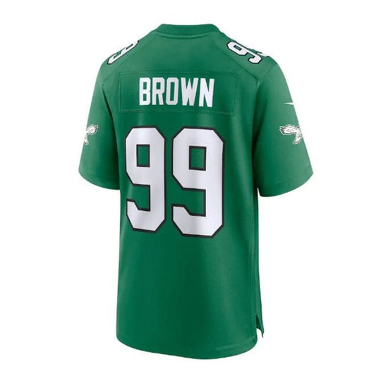 P.Eagles #99 Jerome Brown Alternate Player Game Jersey - Kelly Green Stitched American Football Jerseys