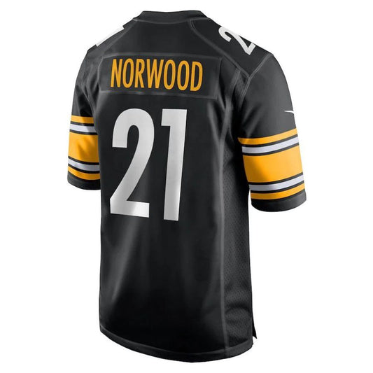 P.Steelers #21 Tre Norwood Black Player Game Jersey Stitched American Football Jerseys
