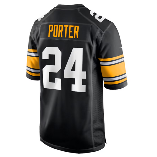 P.Steelers #24 Joey Porter Jr. Black Alternate Game Jersey American Stitched Football Jerseys