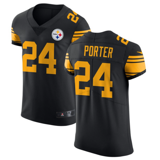 P.Steelers #24 Joey Porter Jr. Black Vapor Untouchable Elite Color Rush Jersey American Stitched Football Jerseys