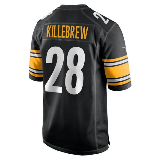 P.Steelers #28 Miles Killebrew Black Player Game Jersey Stitched American Football Jerseys