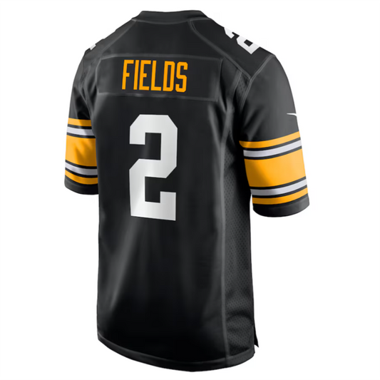 P.Steelers #2 Justin Fields Black Alternate Game Jersey American Stitched Football Jerseys