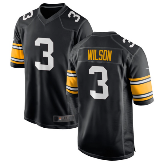P.Steelers #3 Russell Wilson Black Alternate Game Jersey American Stitched Football Jerseys