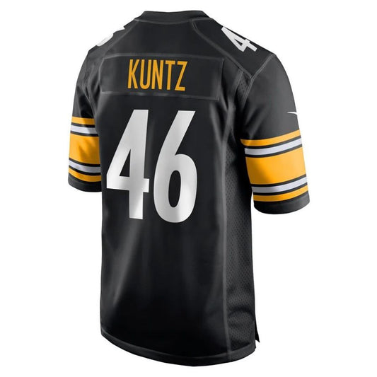 P.Steelers #46 Christian Kuntz Black Player Game Jersey Stitched American Football Jerseys