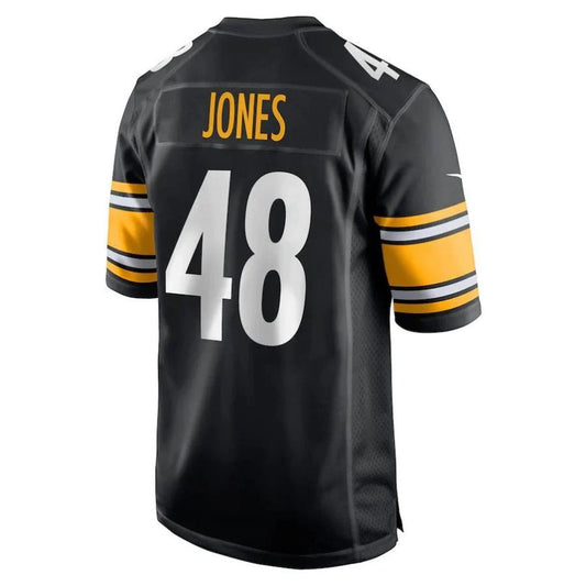P.Steelers #48 Jamir Jones Black Team Game Player Jersey Stitched American Football Jerseys