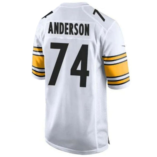 P.Steelers #74 Spencer Anderson Player Game Jersey - White Stitched American Football Jerseys
