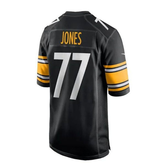 P.Steelers #77 Broderick Jones 2023 Draft First Round Pick Game Jersey - Black Stitched American Football Jerseys