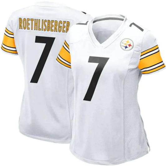 P.Steelers #7 Ben Roethlisberger White Player Game Jersey Stitched American Football Jerseys