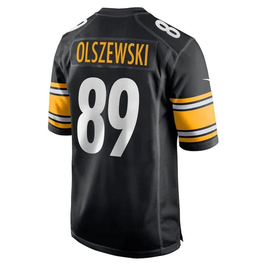 P.Steelers #89 Gunner Olszewski Black Game Player Jersey Stitched American Football Jerseys