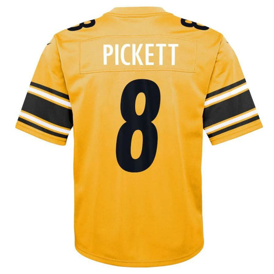 P.Steelers #8 Kenny Pickett Gold Inverted Player Game Jersey Stitched American Football Jerseys