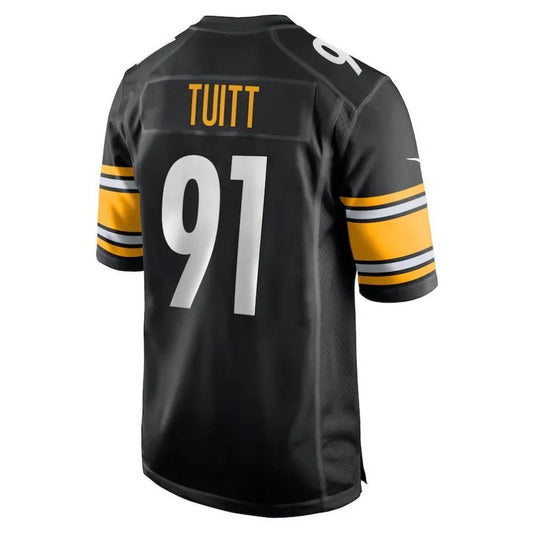P.Steelers #91 Stephon Tuitt Black Player Game Team Jersey Stitched American Football Jerseys