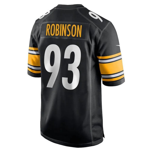 P.Steelers #93 Mark Robinson Black Game Player Jersey Stitched American Football Jerseys