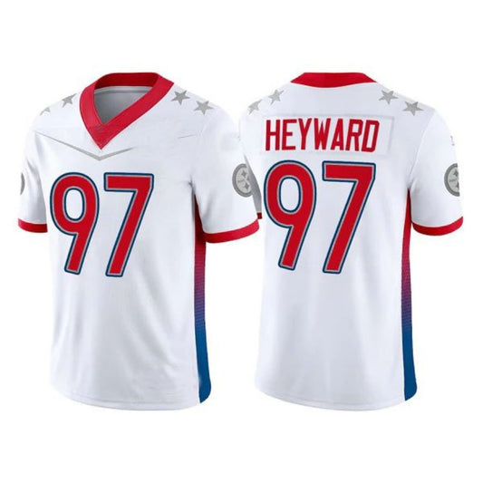 P.Steelers #97 Cameron Heyward 2022 White Pro Bowl Stitched Player Jersey American Football Jerseys