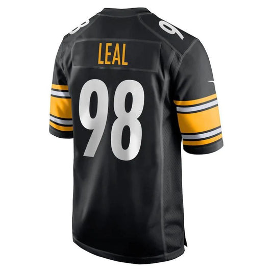 P.Steelers #98 DeMarvin Leal Black Game Player Jersey Stitched American Football Jerseys