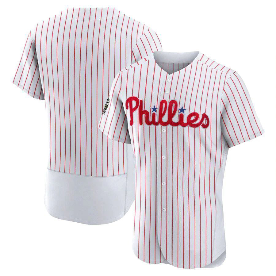 Custom Philadelphia Phillies Jerseys White 2022 World Series Home Authentic Blank Jersey Baseball Jerseys