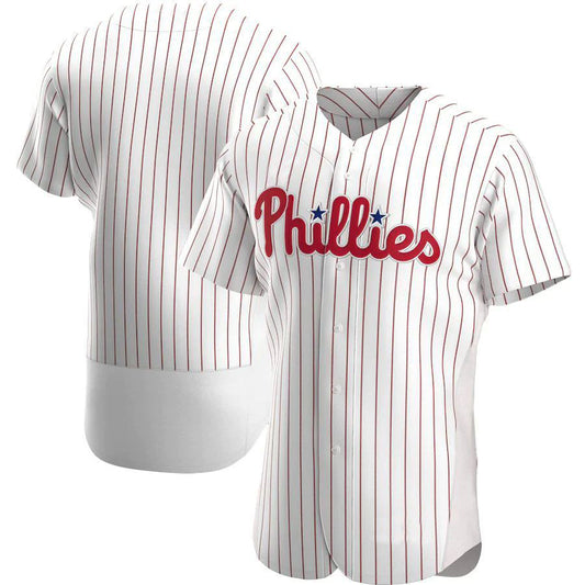 Custom Philadelphia Phillies Jerseys White Home Authentic Team Jersey Baseball Jerseys