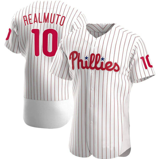 Philadelphia Phillies #10 JT Realmuto White Home Authentic Player Jersey Baseball Jerseys