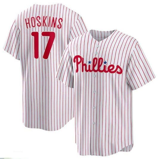 Philadelphia Phillies #17 Rhys Hoskins Home Replica Player Name Jersey - White Baseball Jerseys
