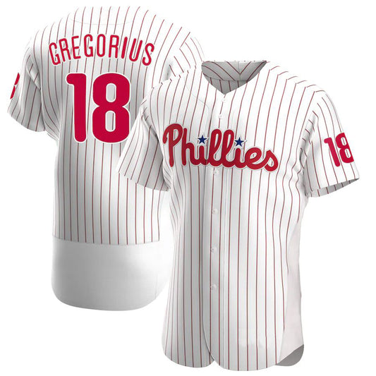 Philadelphia Phillies #18 Didi Gregorius White Home Authentic Player Team Baseball Jersey